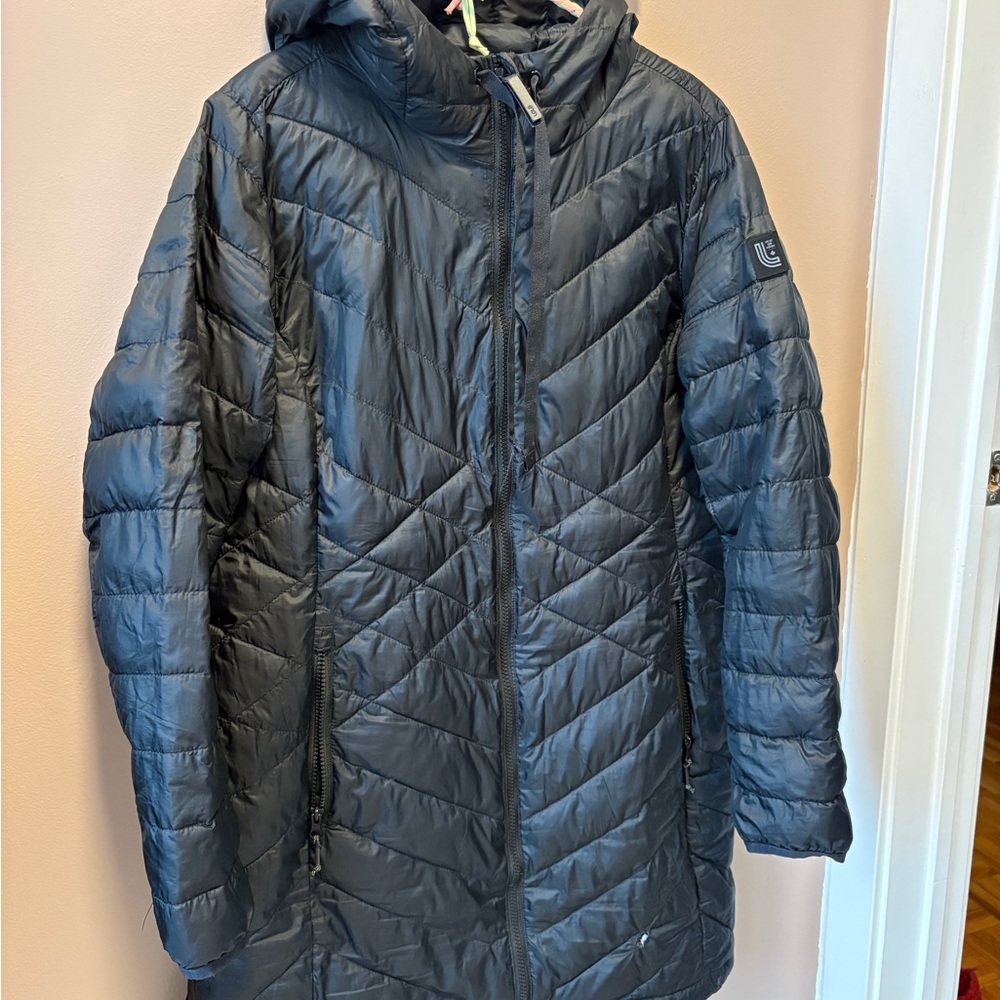 Black Quilted Hooded Jacket